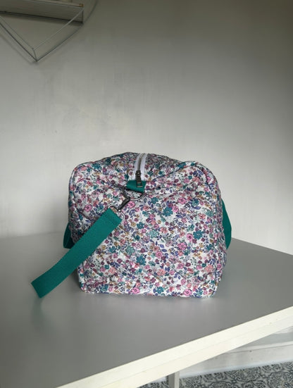 Large Floral Quilted Duffle Bag in Cora Bloom
