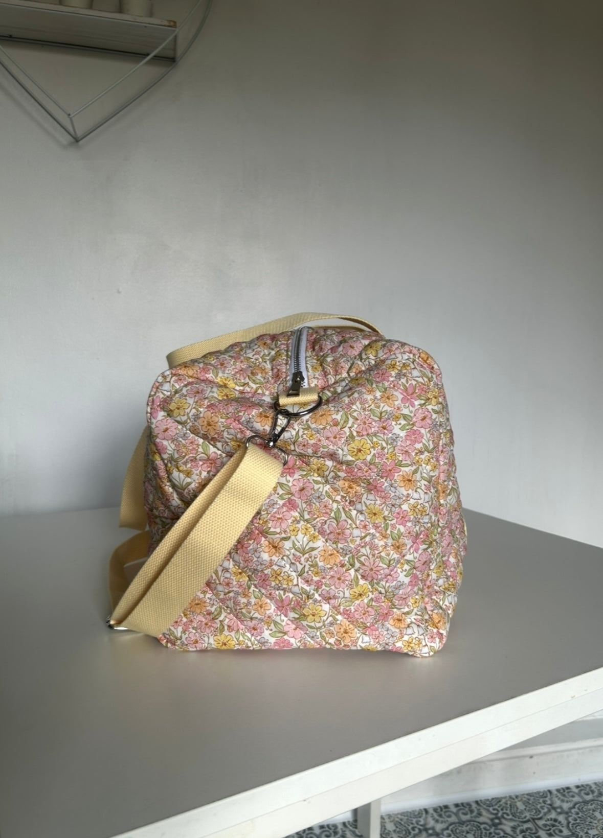 Large Floral Quilted Duffle Bag in Wildflower Meadow