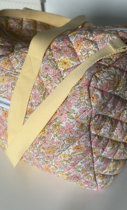 Large Floral Quilted Duffle Bag in Wildflower Meadow