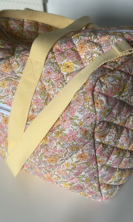 Large Floral Quilted Duffle Bag in Wildflower Meadow