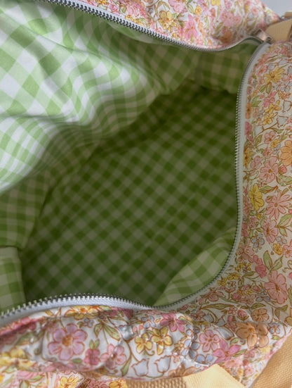 Large Floral Quilted Duffle Bag in Wildflower Meadow